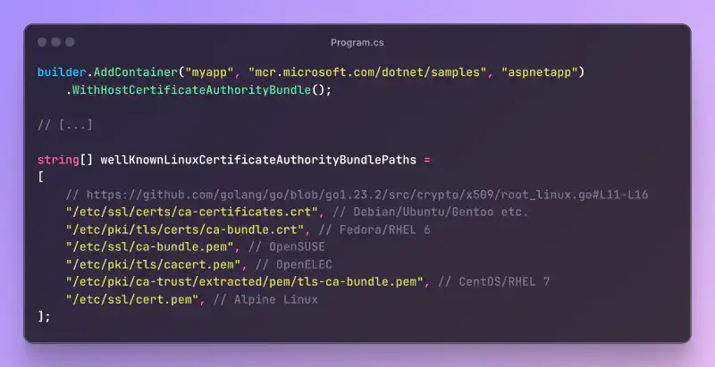 Featured image of post Enabling automatic trust for self-signed certificates in containers during local development with .NET Aspire