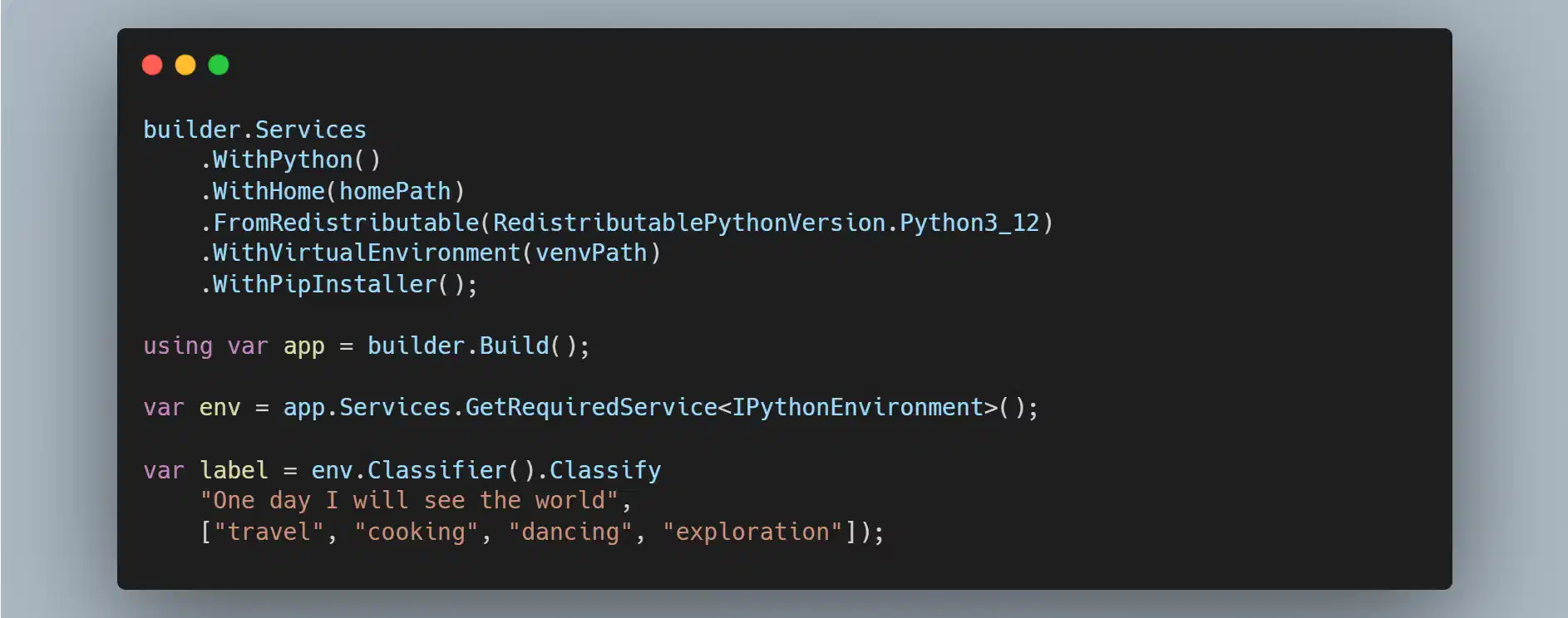Featured image of post Embed Python in .NET applications to run models with transformers