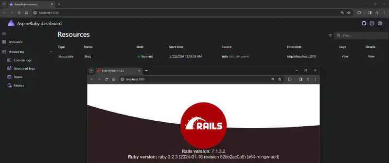 Featured image of post Running Ruby on Rails web apps with .NET Aspire